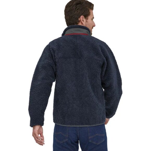 Patagonia Men’s Classic Retro-X Fleece Jacket Sherpa Full Zip Navy / Wax Red - Picture 2 of 15